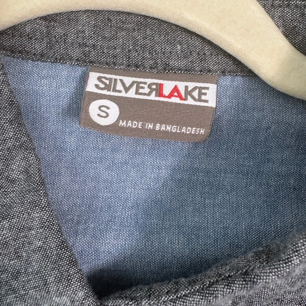 Silverlake Shirt Mens Small Gray Button Down Long Sleeve Casual Cotton Pocket